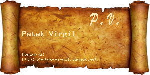 Patak Virgil névjegykártya